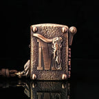 Custom Bull Skull Brass Lighter