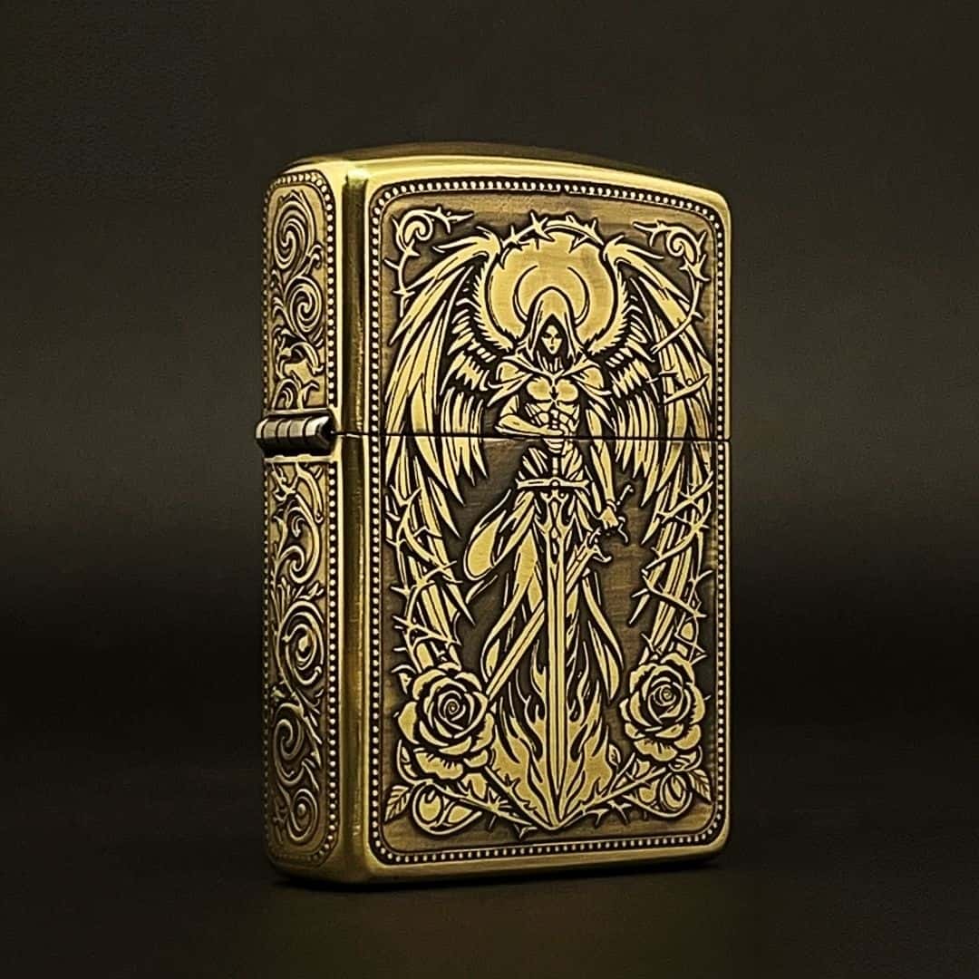 Custom Dark Angel Brass Lighter