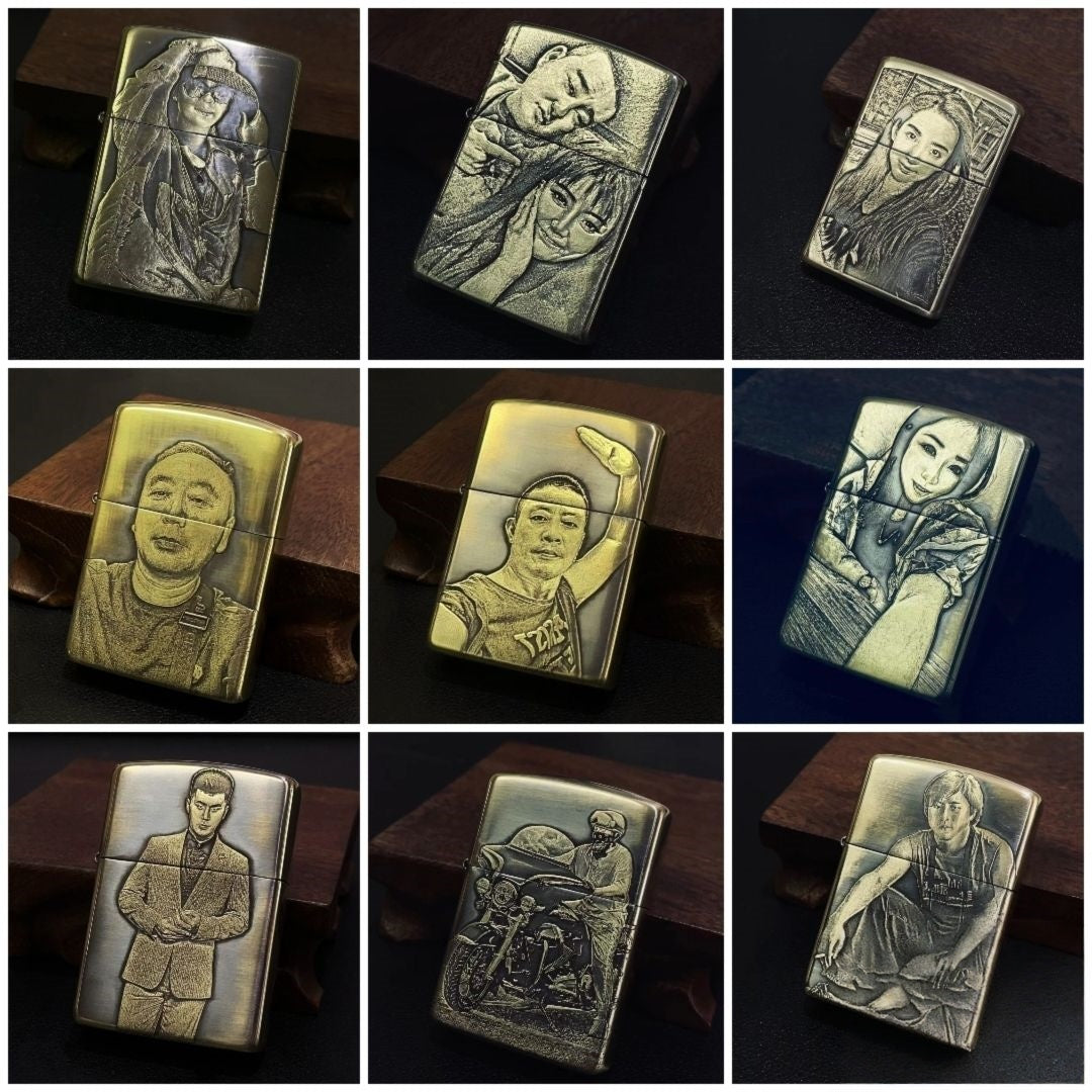 Personalized Photo Brass Lighter