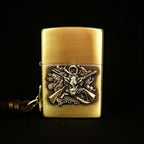 Wild Boar Hunt Brass Lighter - Windproof Refillable Pocket Lighter for Men