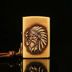 Custom Native Warrior Brass Lighter
