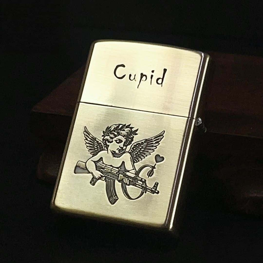 King of Hearts Cherub Brass Lighter