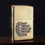 Father's Love Brass Lighter - Windproof Refillable Pocket Lighter for Men