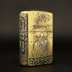 Eternal Love Script Brass Lighter - Windproof Refillable Pocket Lighter for Men
