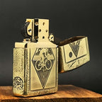 Cycling Brass Lighter - Windproof Refillable Pocket Lighter for Men