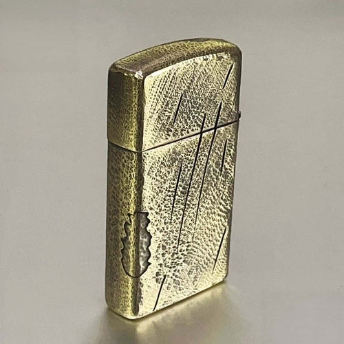 Claw Mark Slim Brass Lighter - Windproof Refillable Pocket Lighter for Men