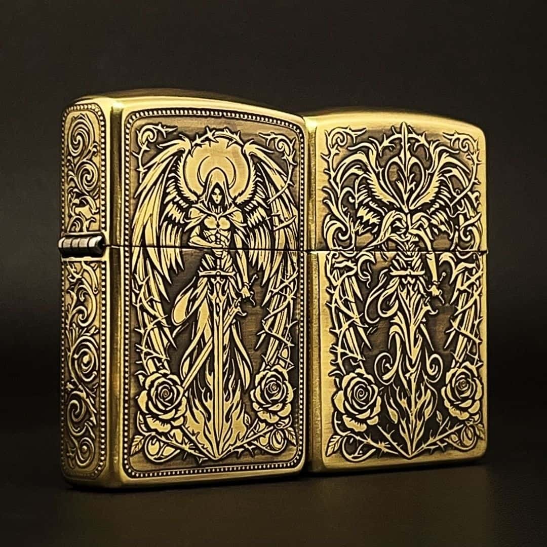 Custom Dark Angel Brass Lighter