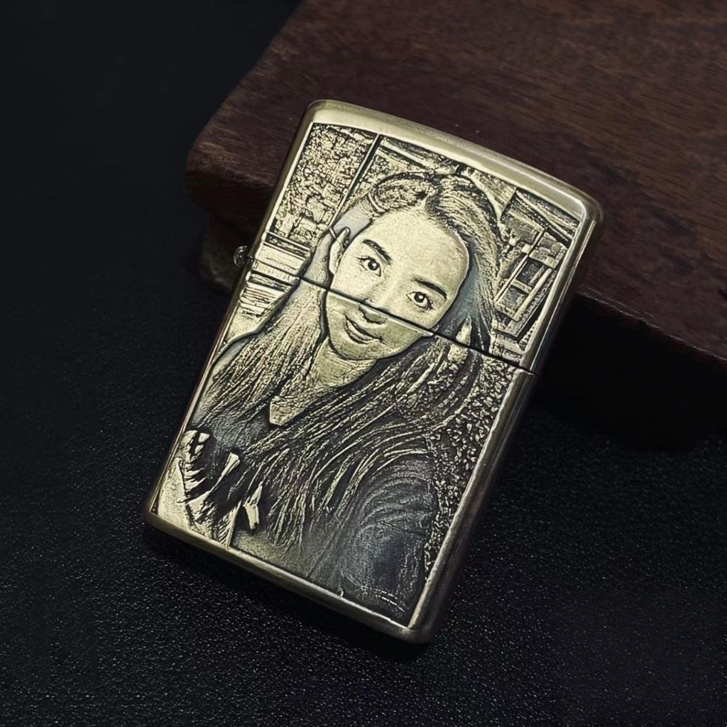 Personalized Photo Brass Lighter