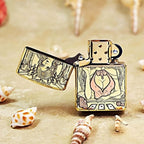 Poker Dealer Brass Lighter - Windproof Refillable Pocket Lighter for Men