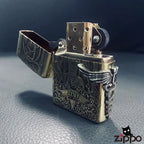 Zeus Brass Lighter - Windproof Refillable Pocket Lighter for Men