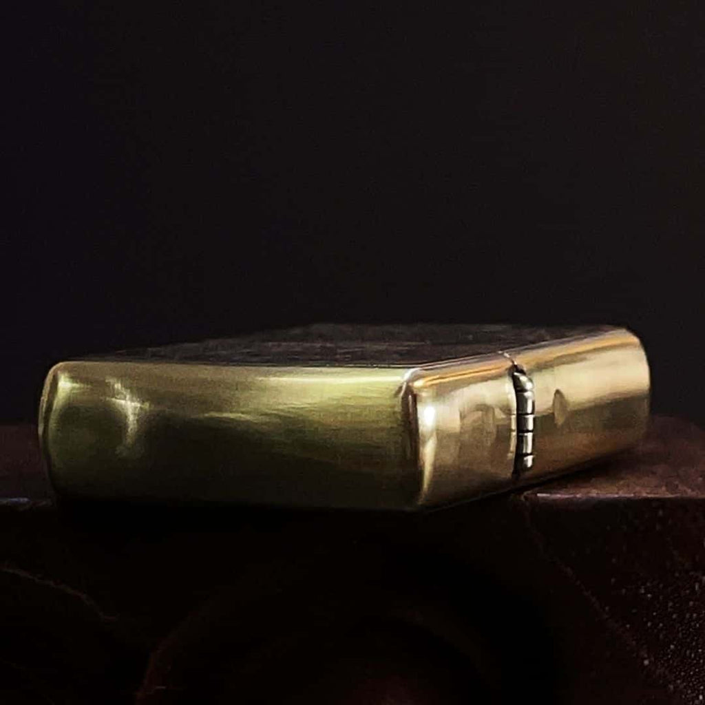 Dragon Lotus Brass Engraved Lighter
