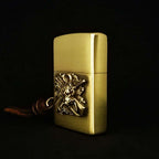 Wild Boar Hunt Brass Lighter - Windproof Refillable Pocket Lighter for Men