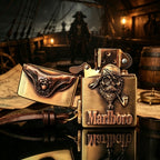 Vintage Pirate Skull Brass EDC Lighter