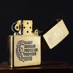 Father's Love Brass Lighter - Windproof Refillable Pocket Lighter for Men