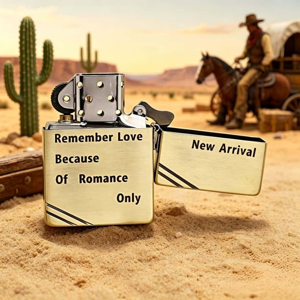 Custom Western Cowboy Brass Lighter