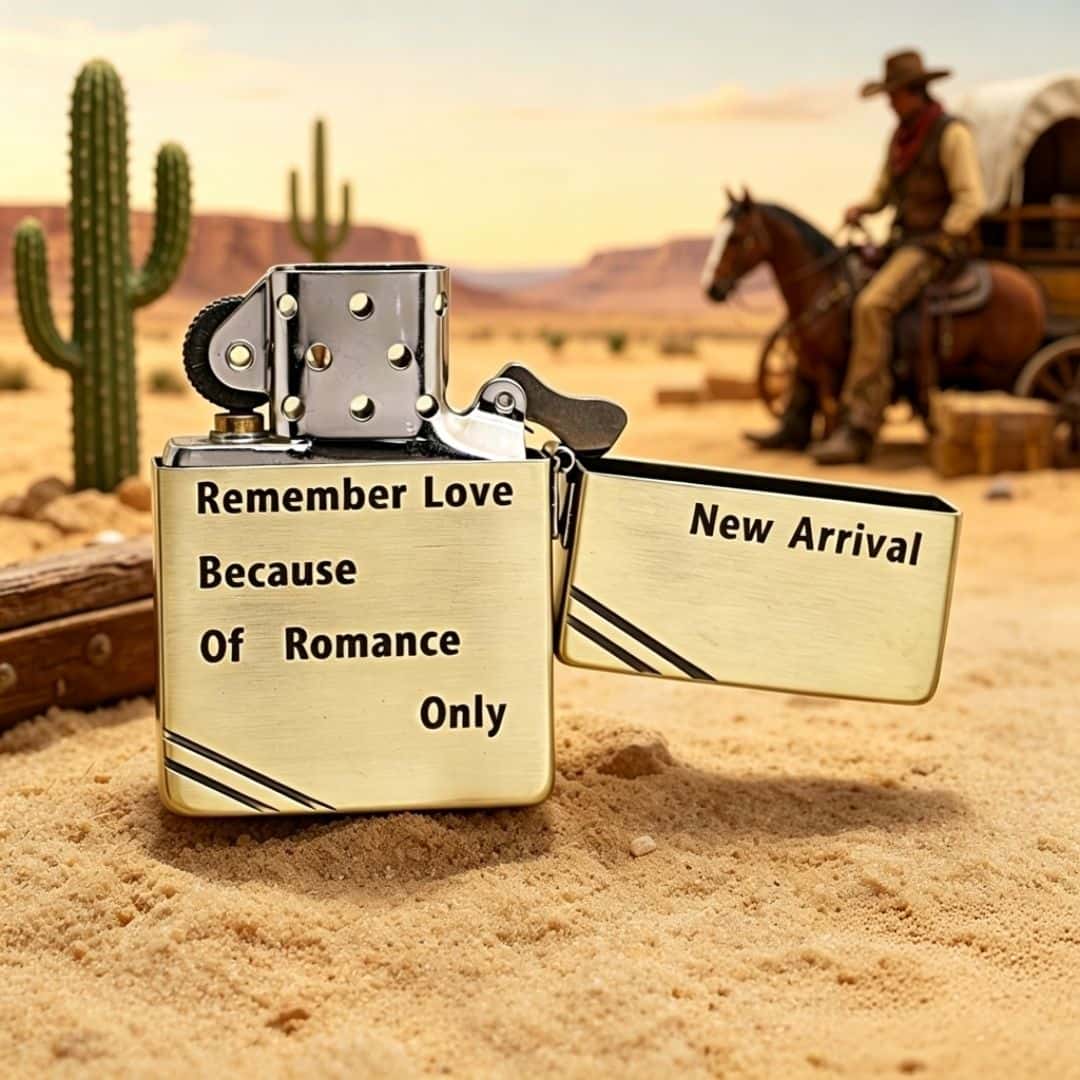 Custom Western Cowboy Brass Lighter