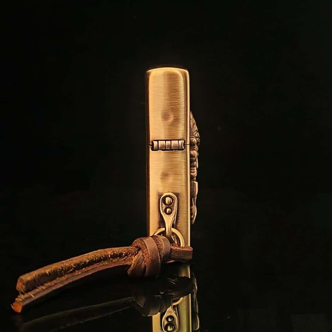 Custom Native Warrior Brass Lighter