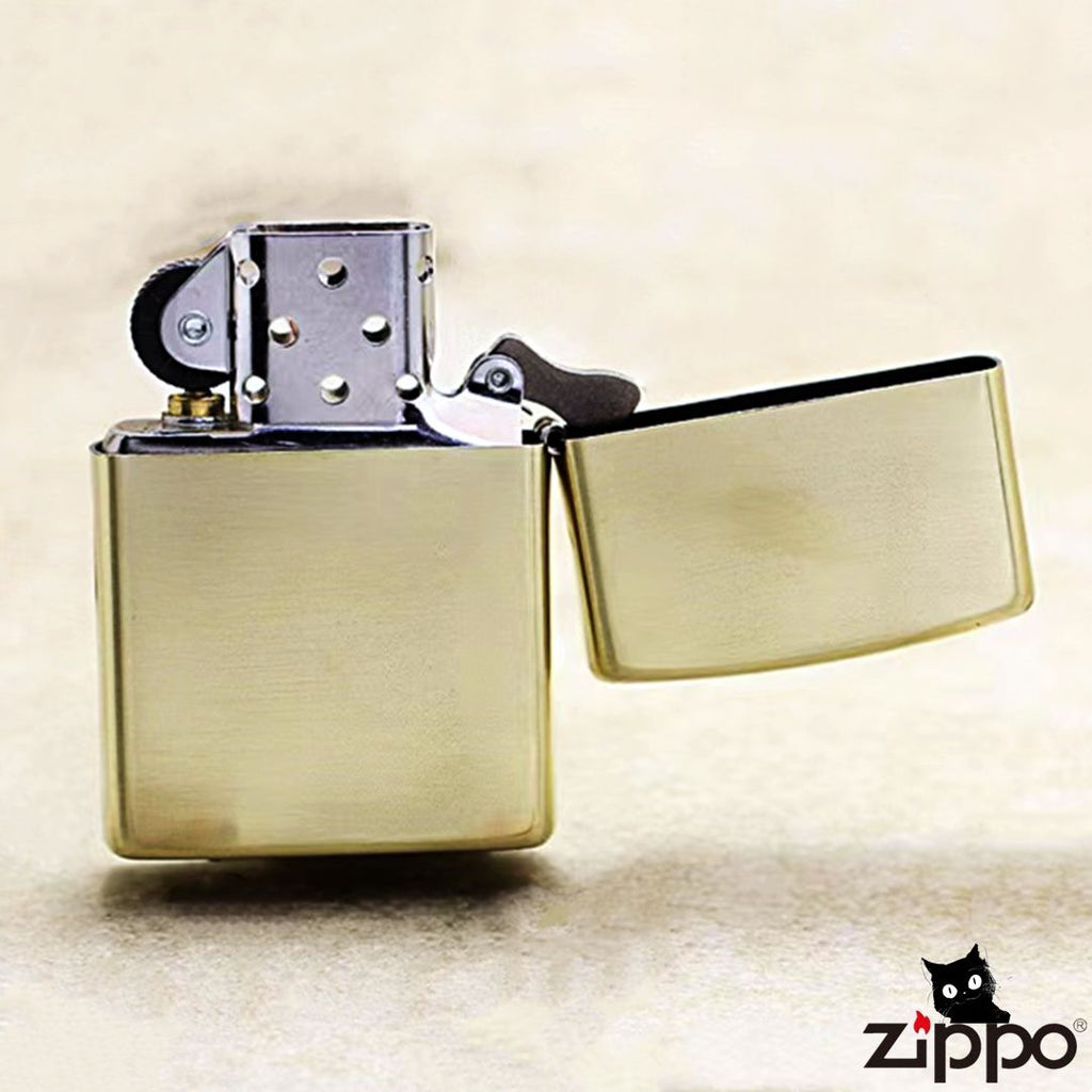 Prudence Script Brass Lighter - Windproof Refillable Pocket Lighter for Men