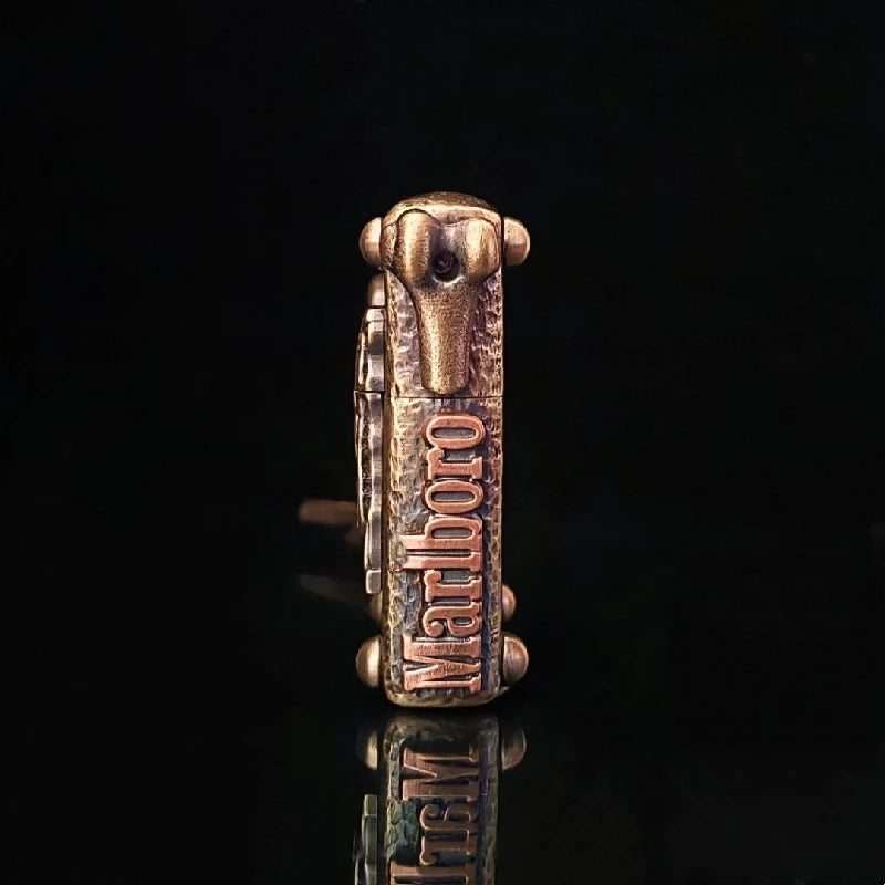 Custom Bull Skull Brass Lighter
