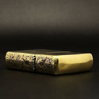 Eternal Love Script Brass Lighter - Windproof Refillable Pocket Lighter for Men