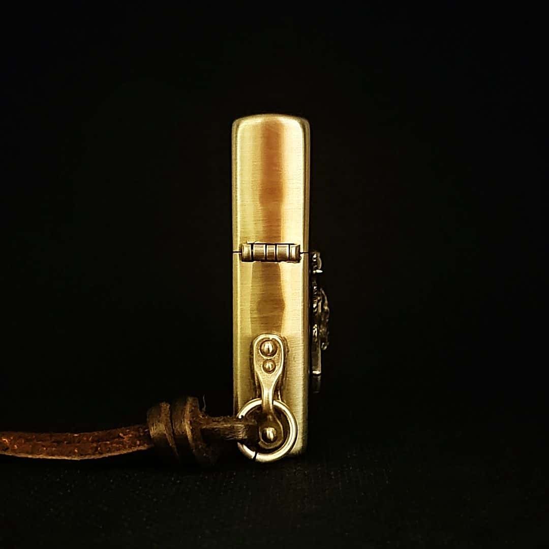 Wild Boar Hunt Brass Lighter - Windproof Refillable Pocket Lighter for Men