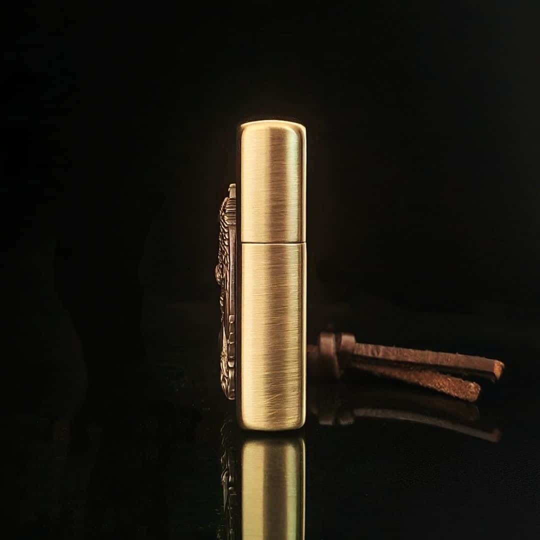 Custom Winged Goddess Brass Lighter