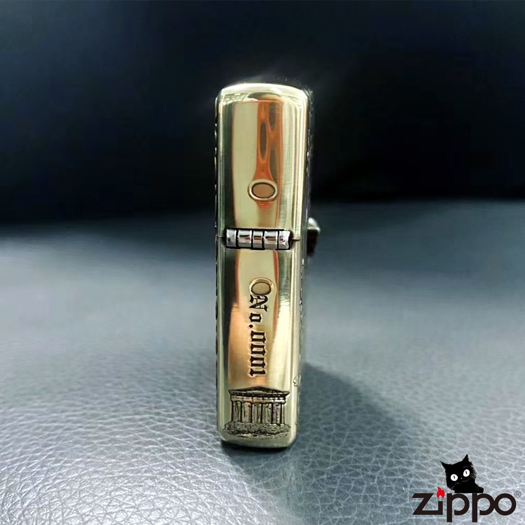 Zeus Brass Lighter - Windproof Refillable Pocket Lighter for Men