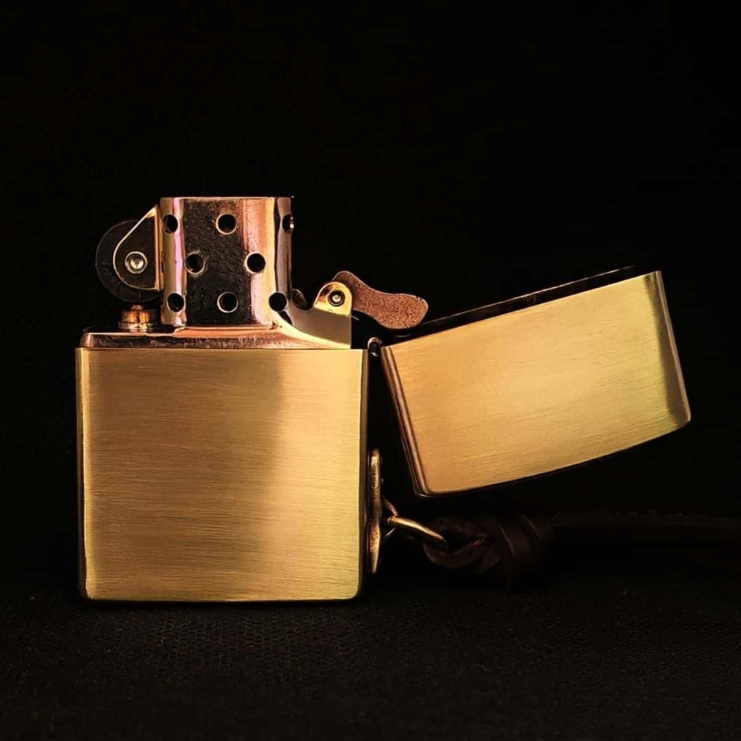 Fierce Tiger Brass Lighter - Windproof Refillable Pocket Lighter for Men