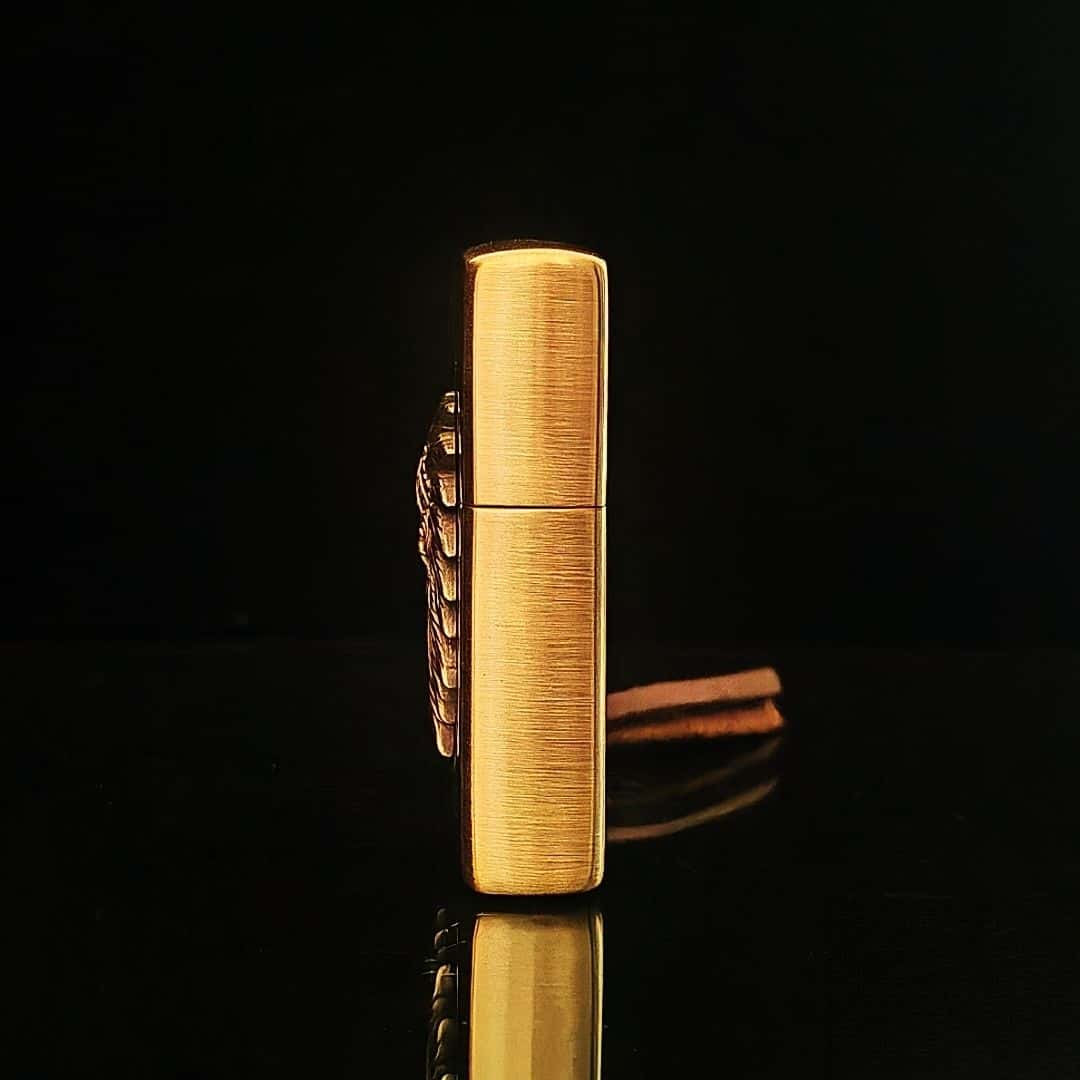 Custom Native Warrior Brass Lighter