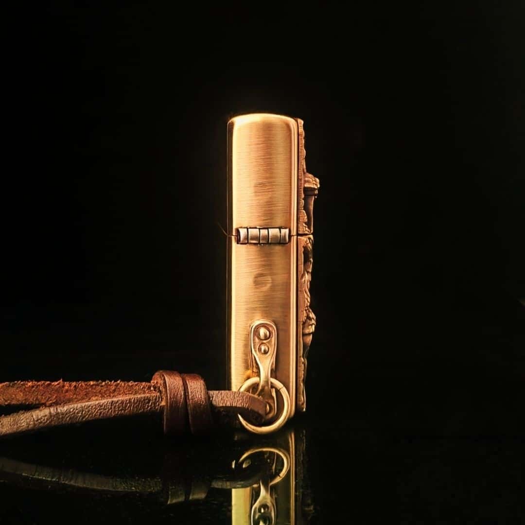 Custom Serpent Skull Brass Lighter