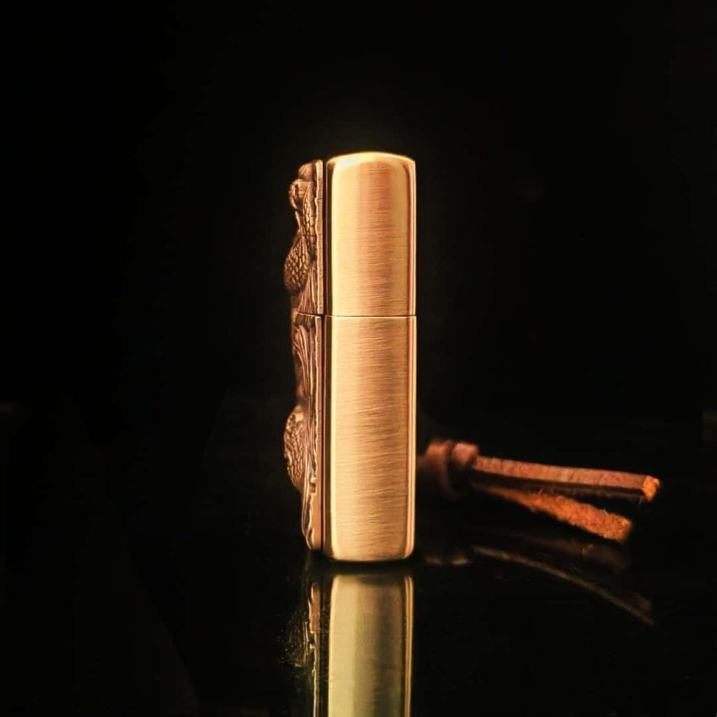 Custom Serpent Skull Brass Lighter