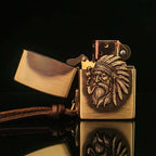 Custom Native Warrior Brass Lighter