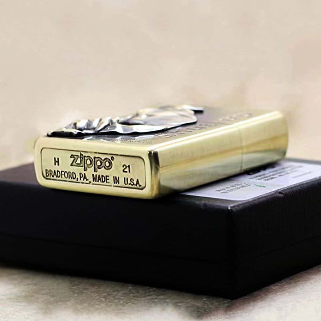 Shut Up Script Brass Lighter - Windproof Refillable Pocket Lighter for Men