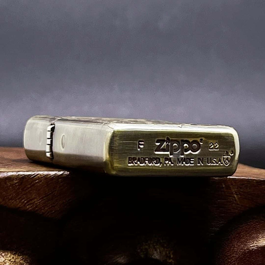 Tang Lion Brass Lighter - Windproof Refillable Pocket Lighter for Men