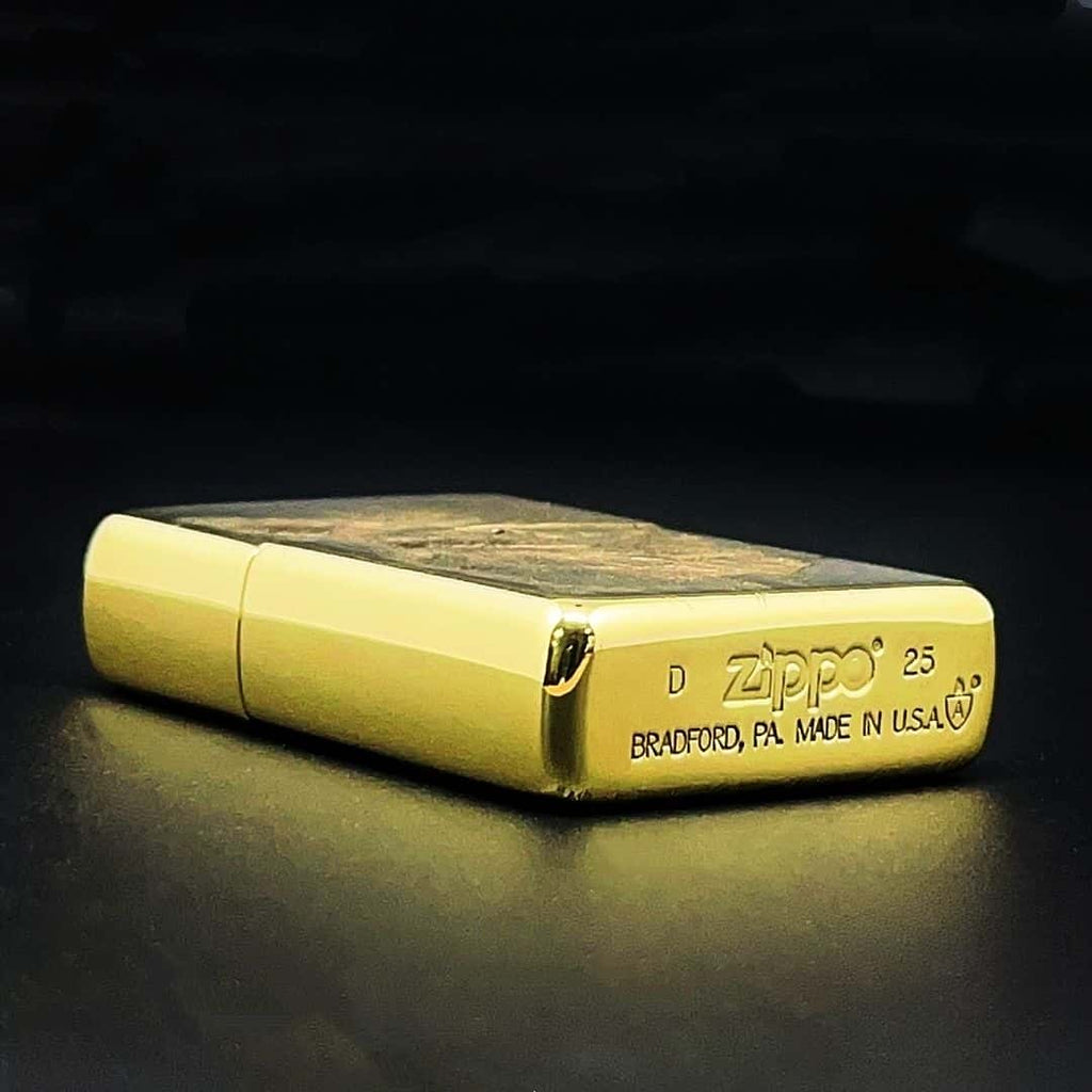 Sleeping Cat Brass Lighter - Windproof Refillable Pocket Lighter for Men