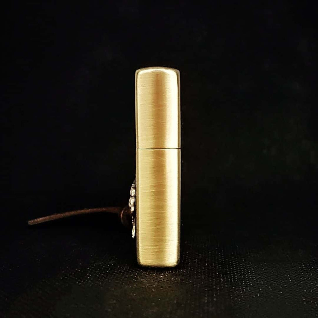 Descending Tiger Brass Lighter - Windproof Refillable Pocket Lighter for Men