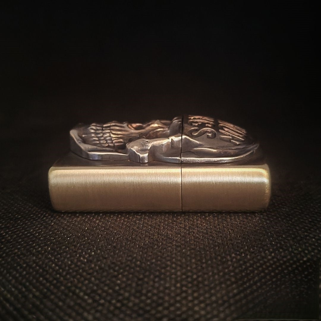 Authentic Zippo Demon Wings Skull Brass Edition