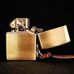 Descending Tiger Brass Lighter - Windproof Refillable Pocket Lighter for Men