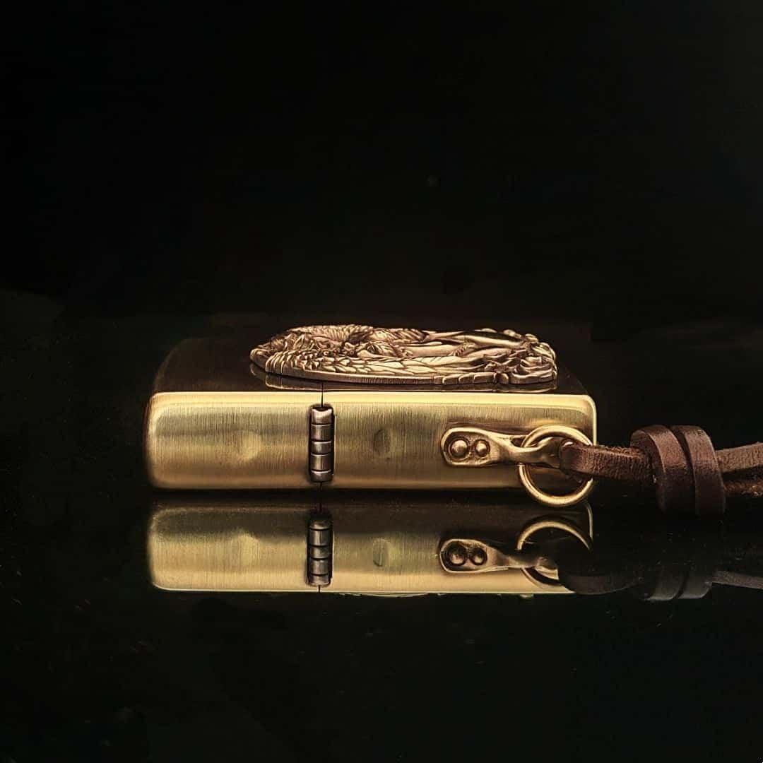 Custom Winged Goddess Brass Lighter