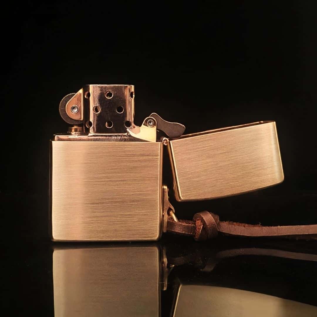 Custom Western Cowboy Brass Lighter