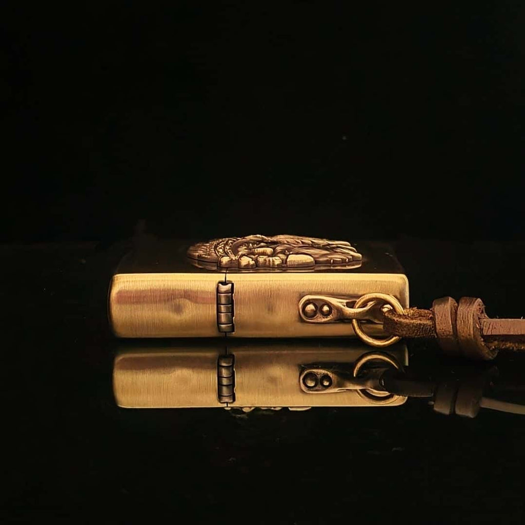 Custom Native Warrior Brass Lighter