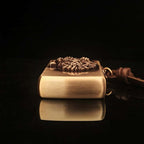 Forest King Lion Brass Lighter - Windproof Refillable Pocket Lighter for Men