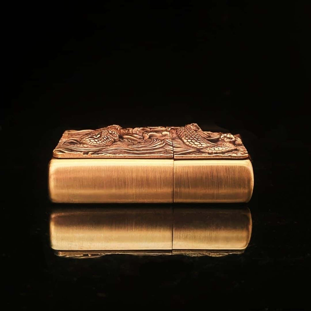Custom Serpent Skull Brass Lighter