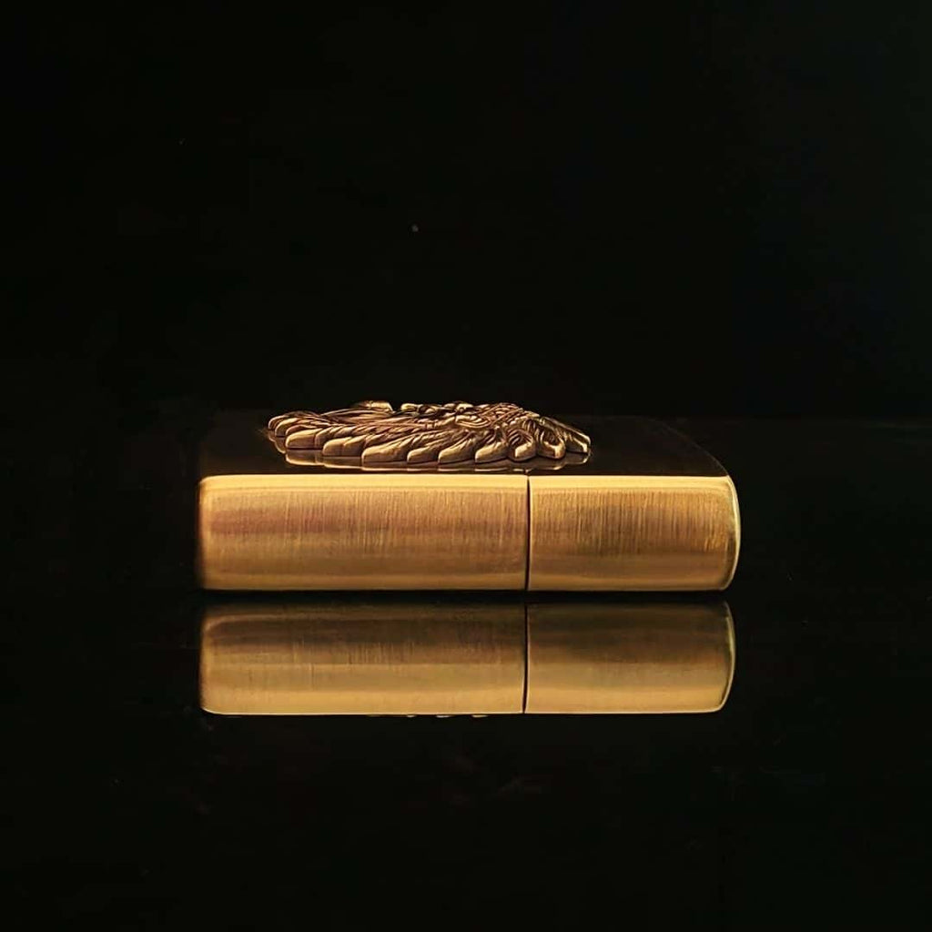 Custom Native Warrior Brass Lighter