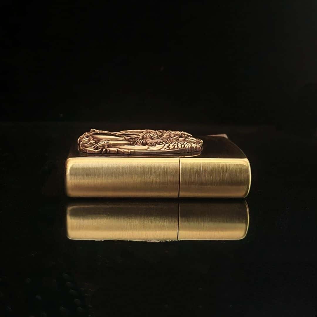 Custom Winged Goddess Brass Lighter