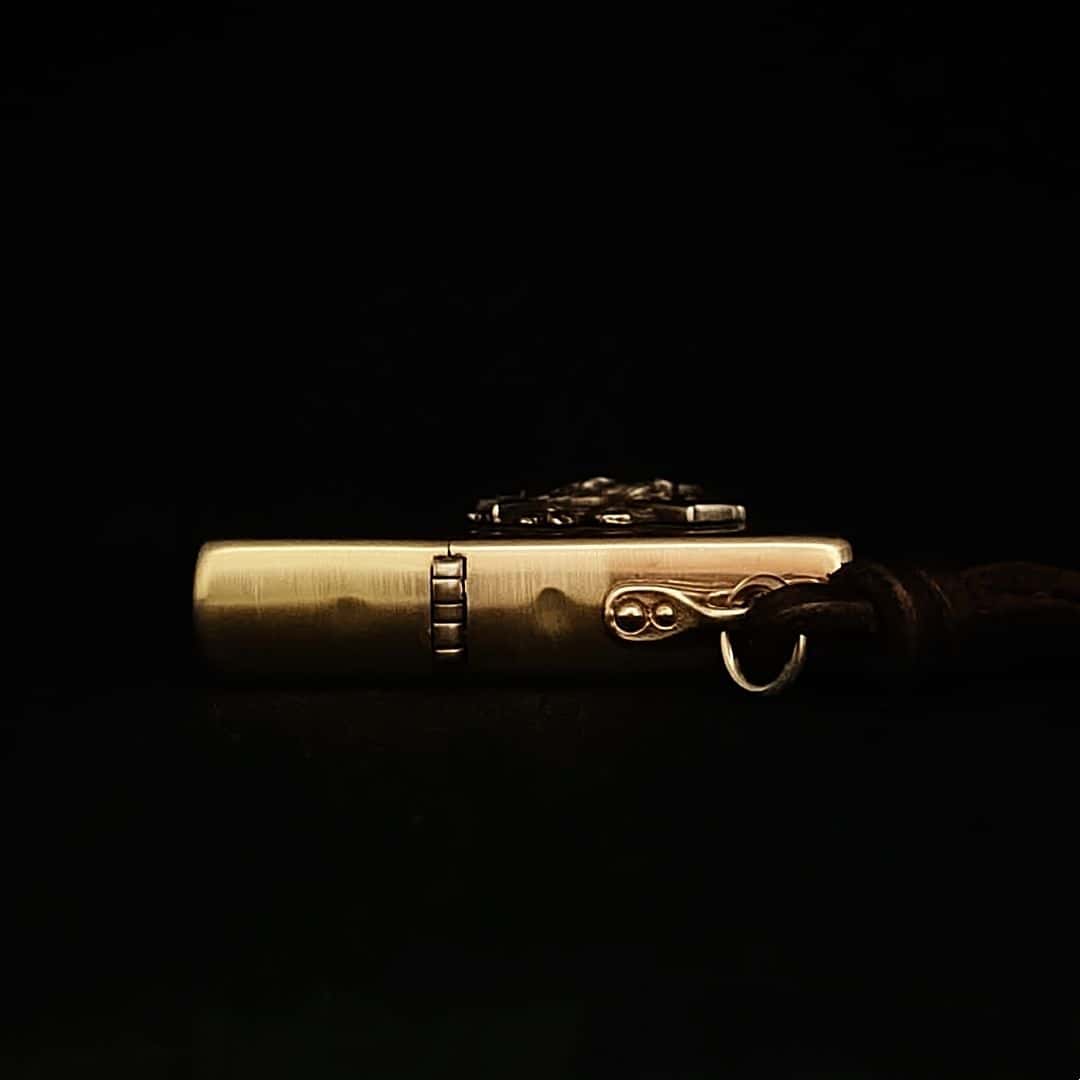 Wild Boar Hunt Brass Lighter - Windproof Refillable Pocket Lighter for Men