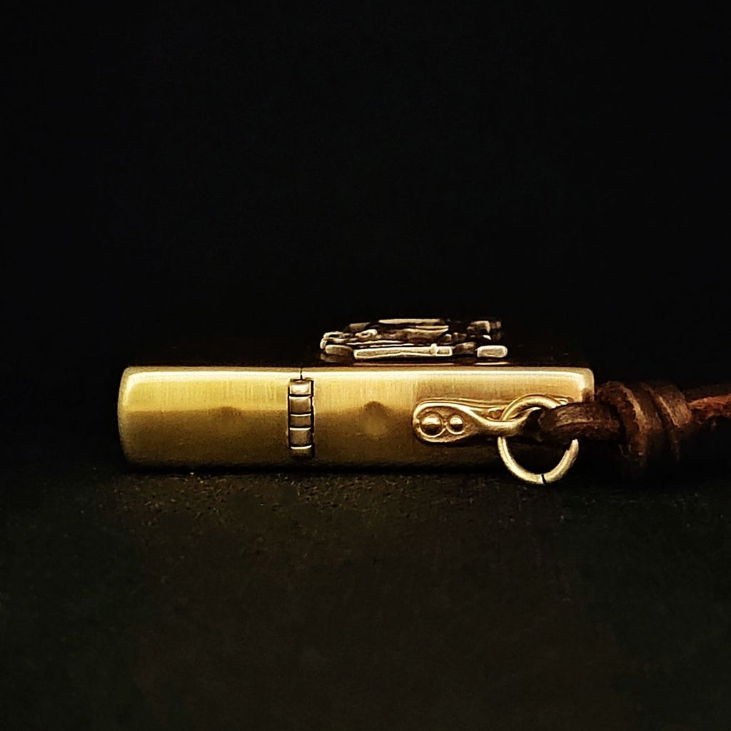 Elk Hunt Brass Lighter - Windproof Refillable Pocket Lighter for Men
