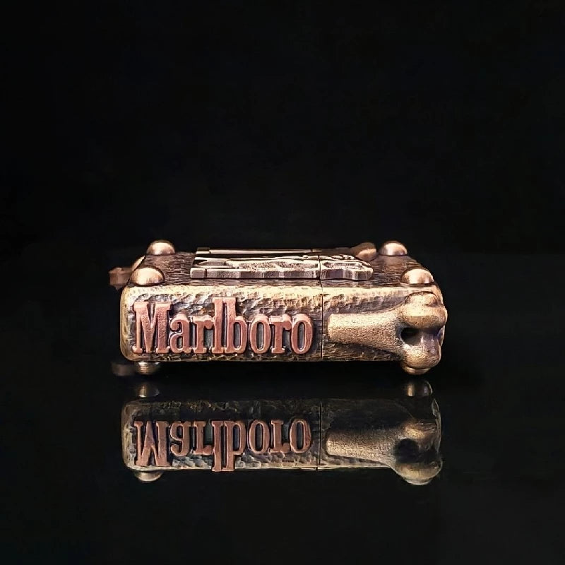 Custom Bull Skull Brass Lighter