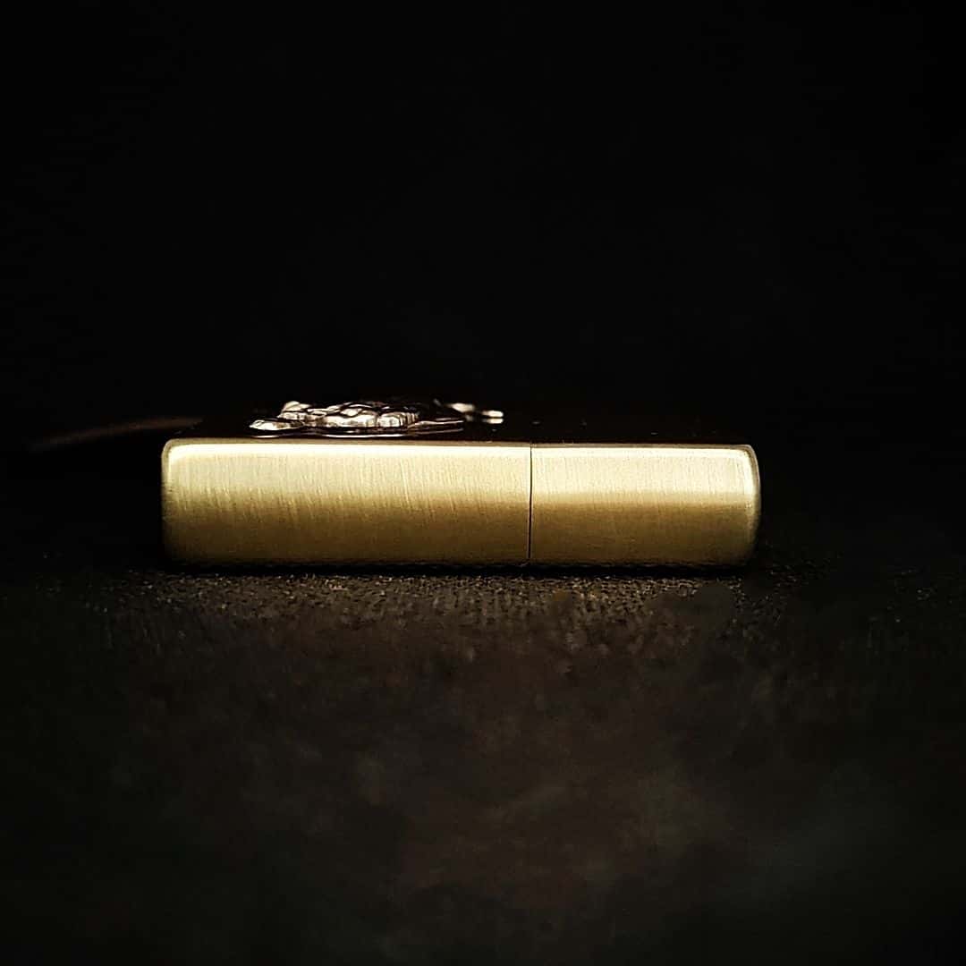 Descending Tiger Brass Lighter - Windproof Refillable Pocket Lighter for Men