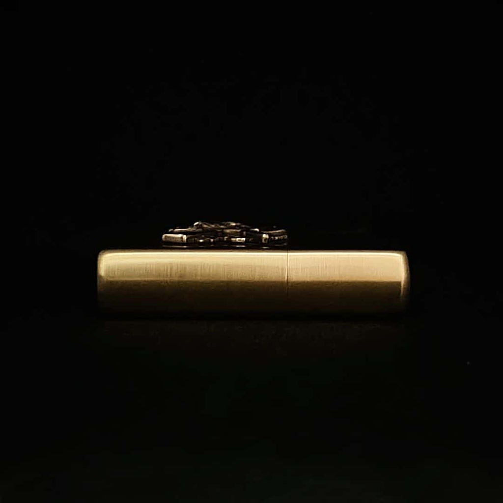 Wild Boar Hunt Brass Lighter - Windproof Refillable Pocket Lighter for Men